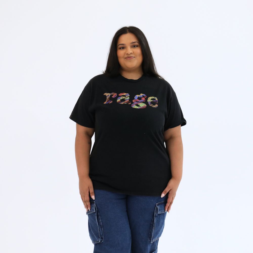 Rage Vintage Logo Oversized Heavy Tee (Black)