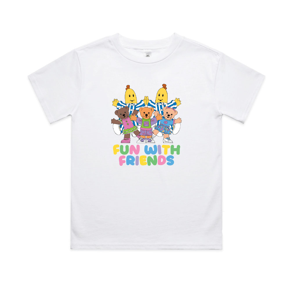 Bananas in Pyjamas Fun With Friends Kids Tee White