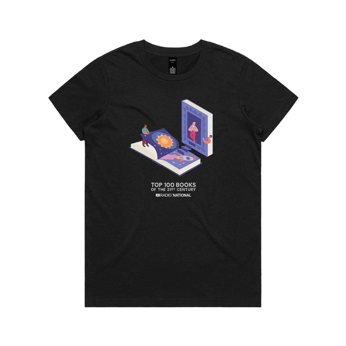 Top 100 Books Solar Black Womens Tee