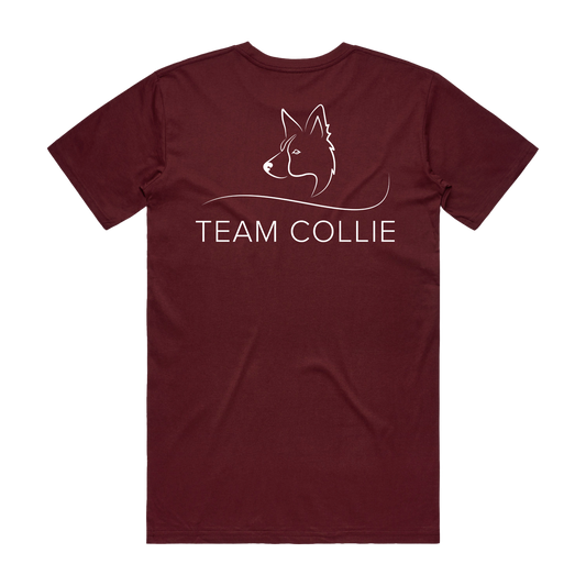 Team Collie Tee - Burgundy