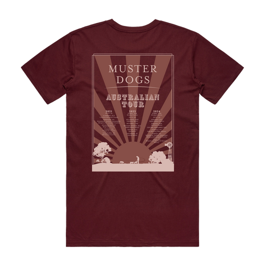 Muster Dogs Tour Tee - Burgundy