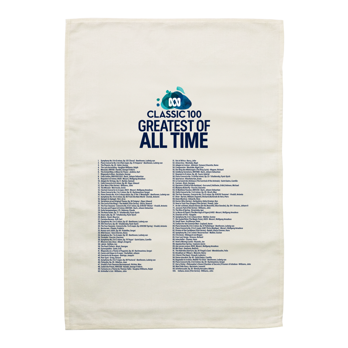 ABC Classic 100: Greatest of All Time Tea Towel