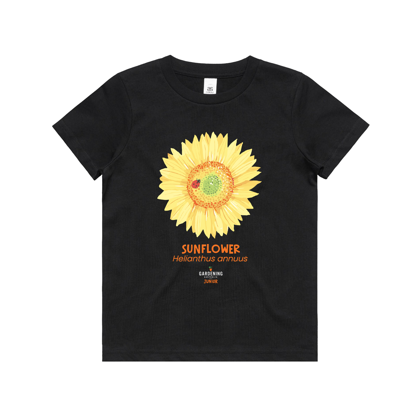 Gardening Australia Junior Sunflower Kids Tee Black