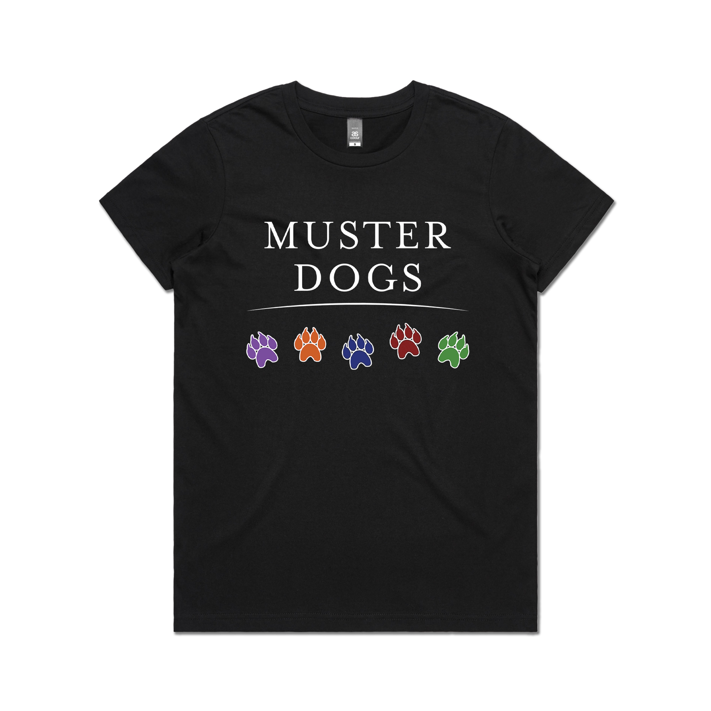 2026 Muster Dogs Paw Print Women's Tee Black