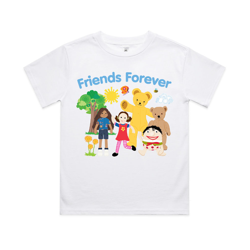 Play School Friends Forever Kids Tee White