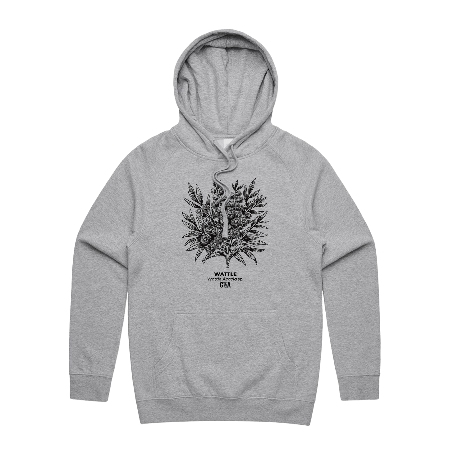 Wattle Acacia sp. Grey Marle Hoodie