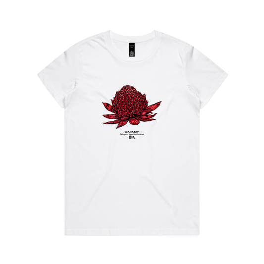 Waratah Telopea speciosissima Coloured Women's Tee White