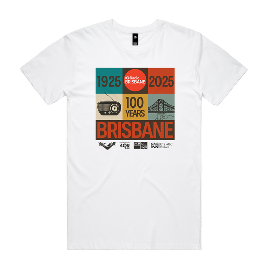100 Years of Radio Brisbane White Tee