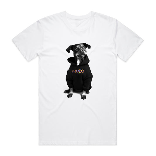Rage 'DogHoodie' Oversized Heavy Tee (White)