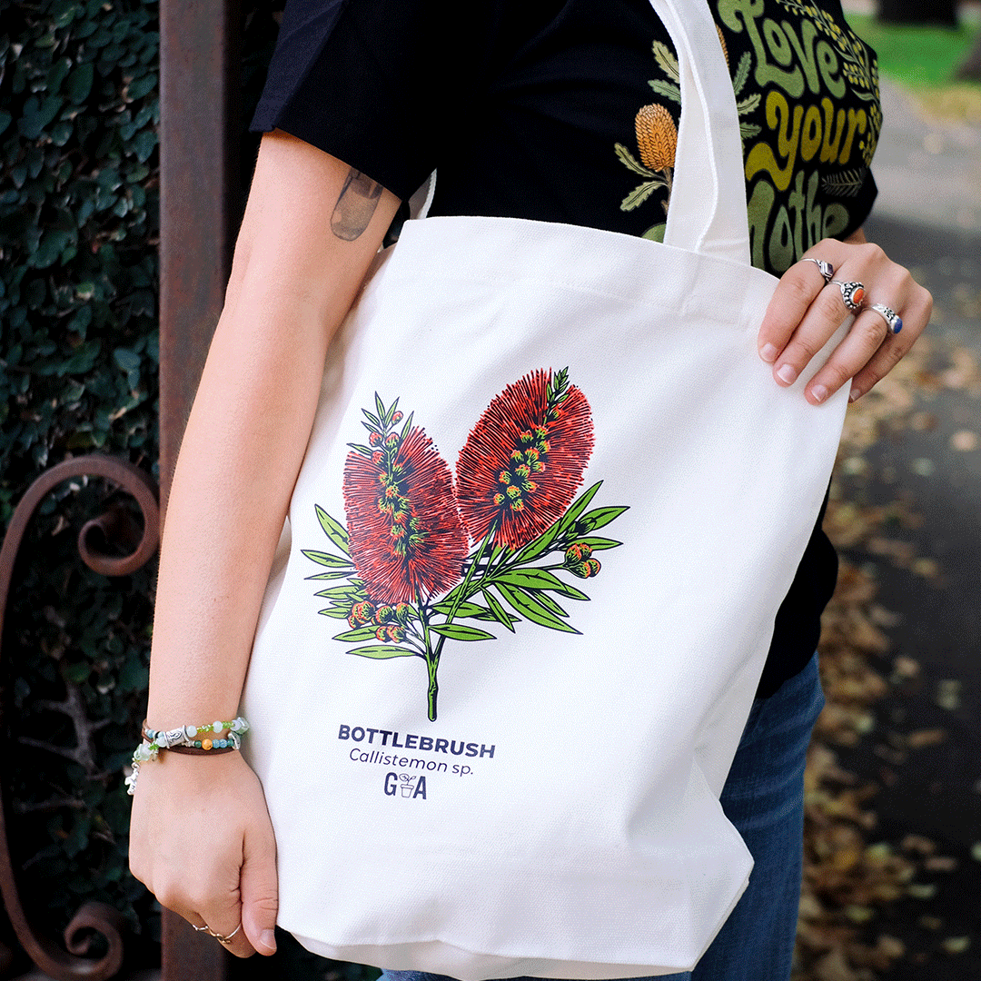 Bottlebrush Callistemon Coloured Tote Bag