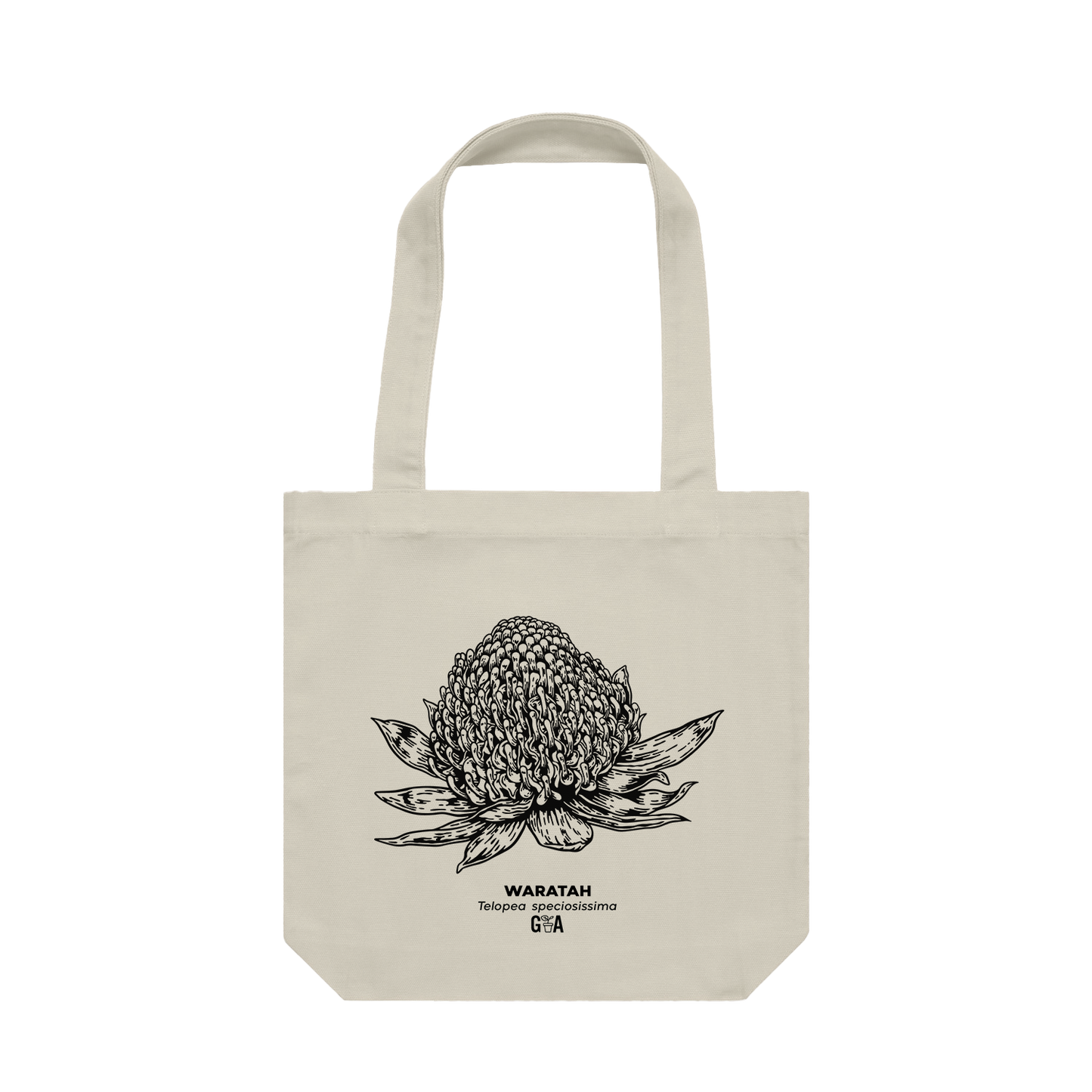 Waratah Telopea speciosissima Cream Tote
