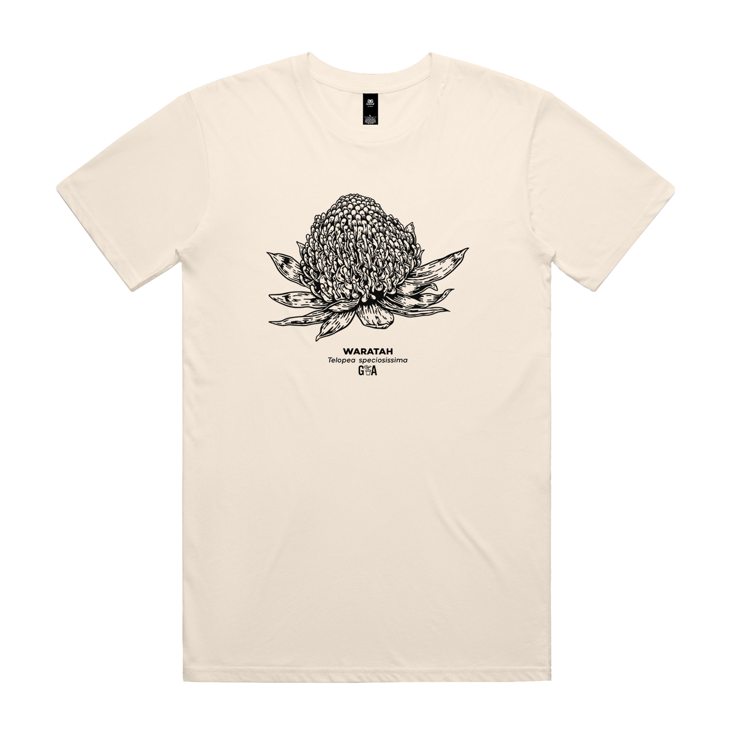 Waratah Telopea speciosissima Ecru Tee