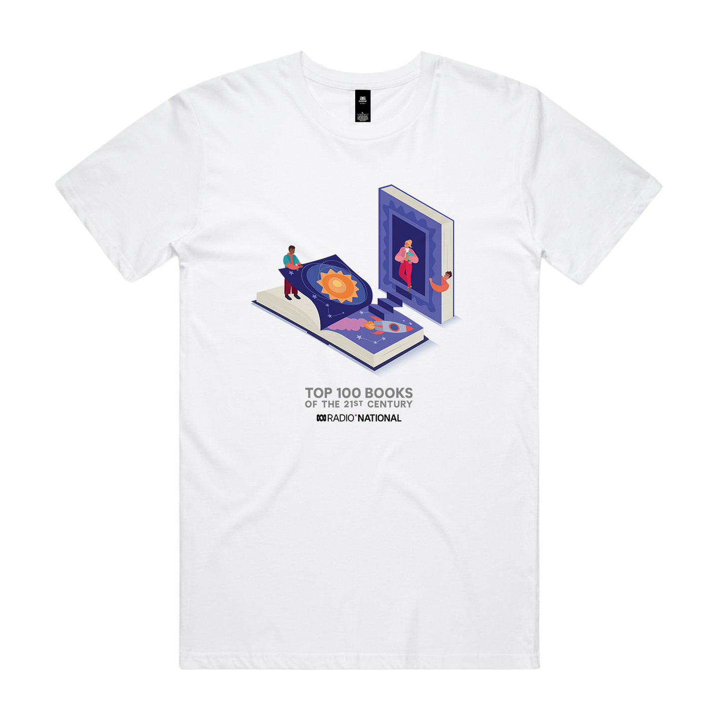 Top 100 Books Solar White Tee