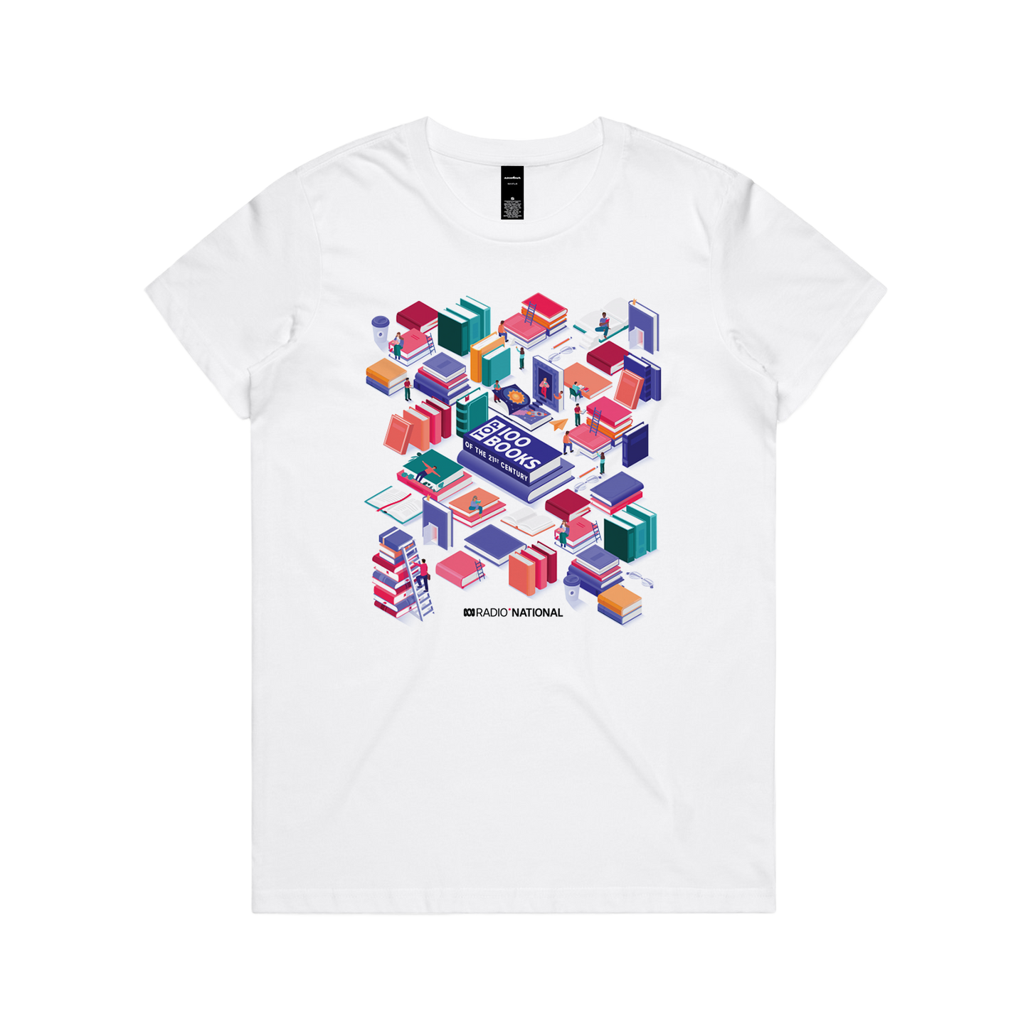 Top 100 Books Maze White Womens Tee