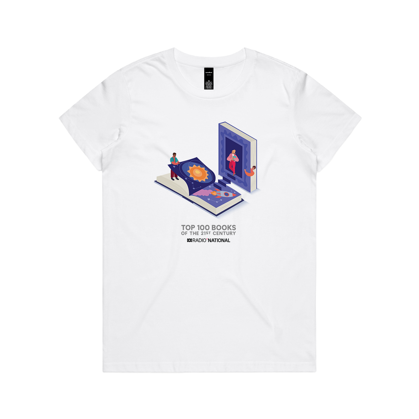 Top 100 Books Solar White Womens Tee