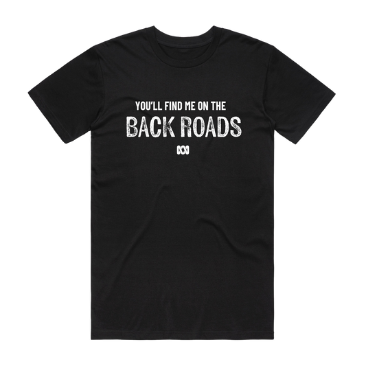 Backroads You'll Find Me Black Tee
