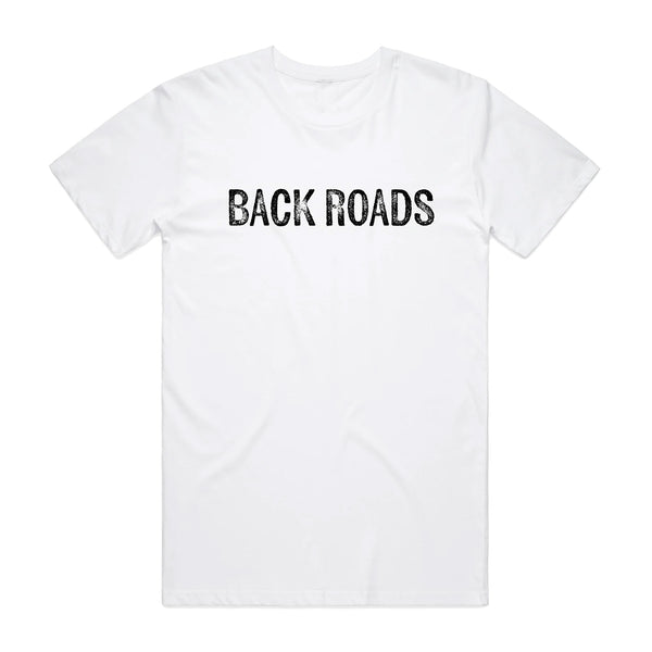 Backroads Black Logo White Tee