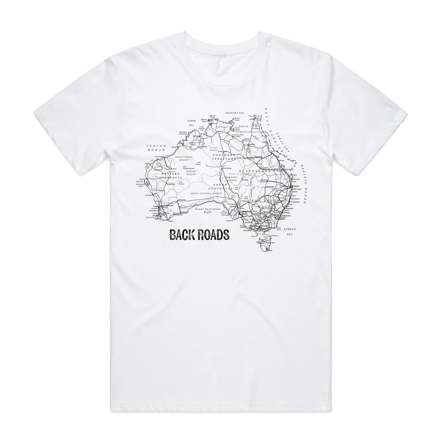 Backroads Map White Tee