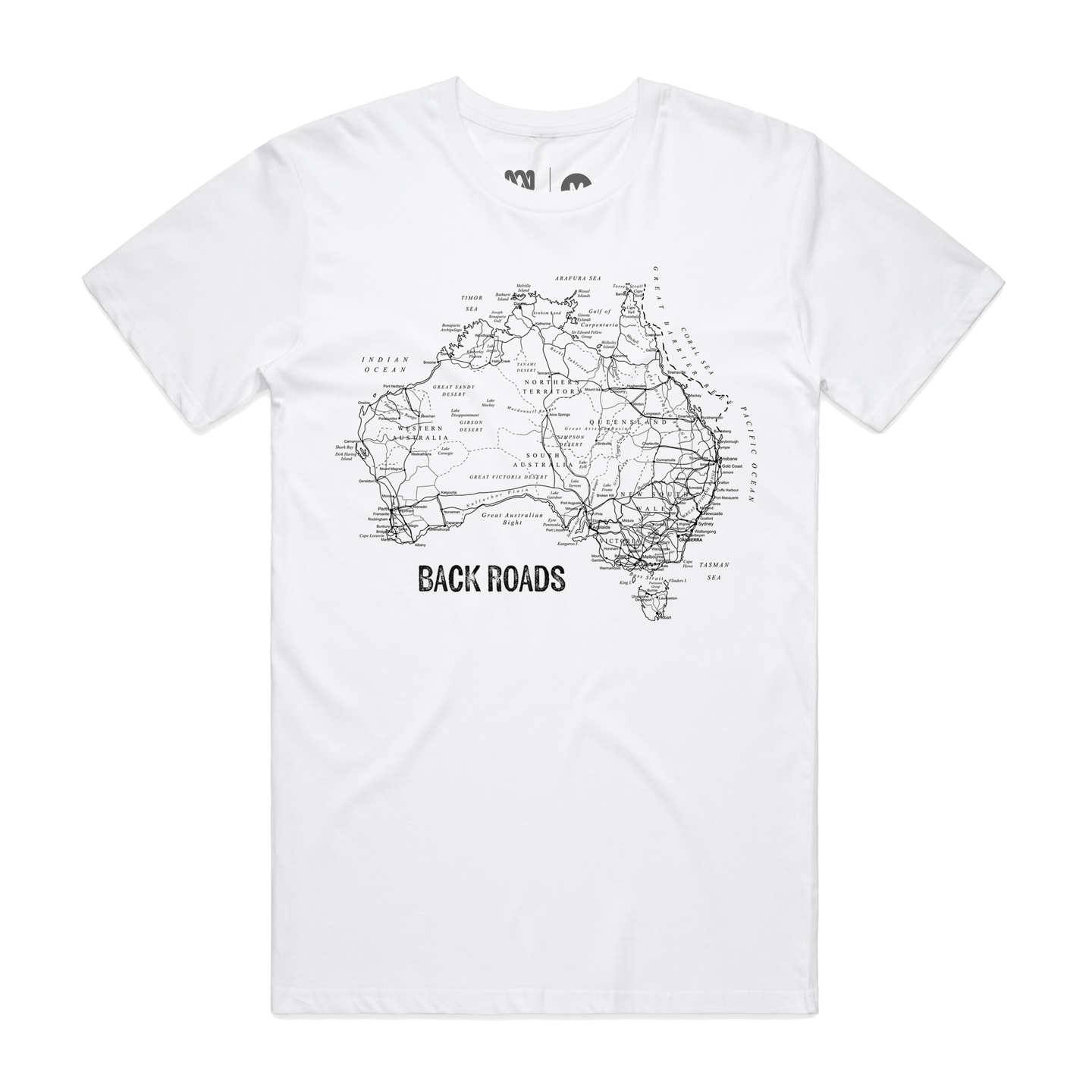 Backroads Map White Tee