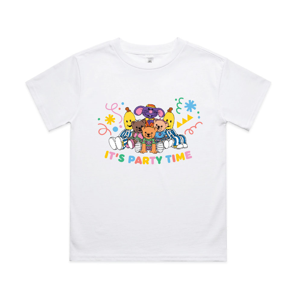Bananas in Pyjamas Party Time Kids Tee White