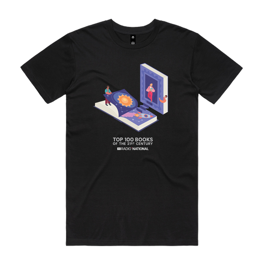 Top 100 Books Solar Black Tee