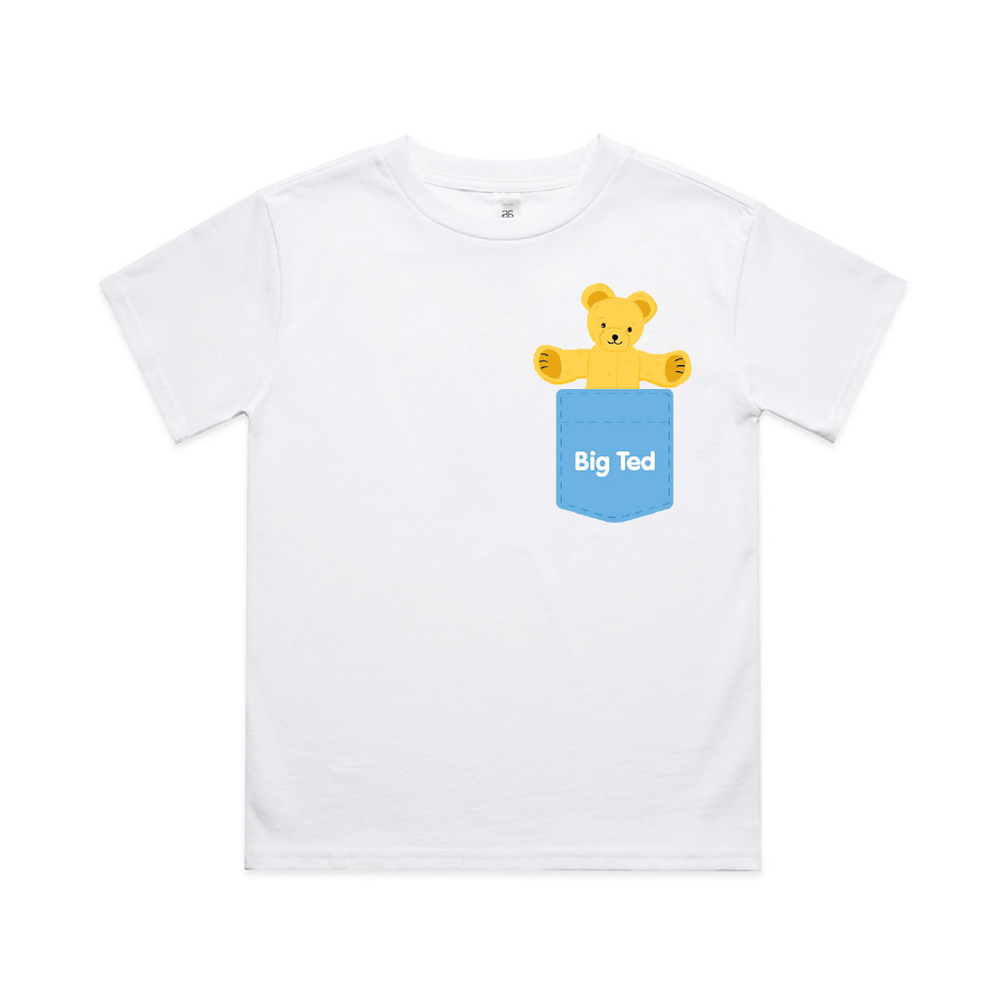 Play School Big Ted Pocket Kids Tee White