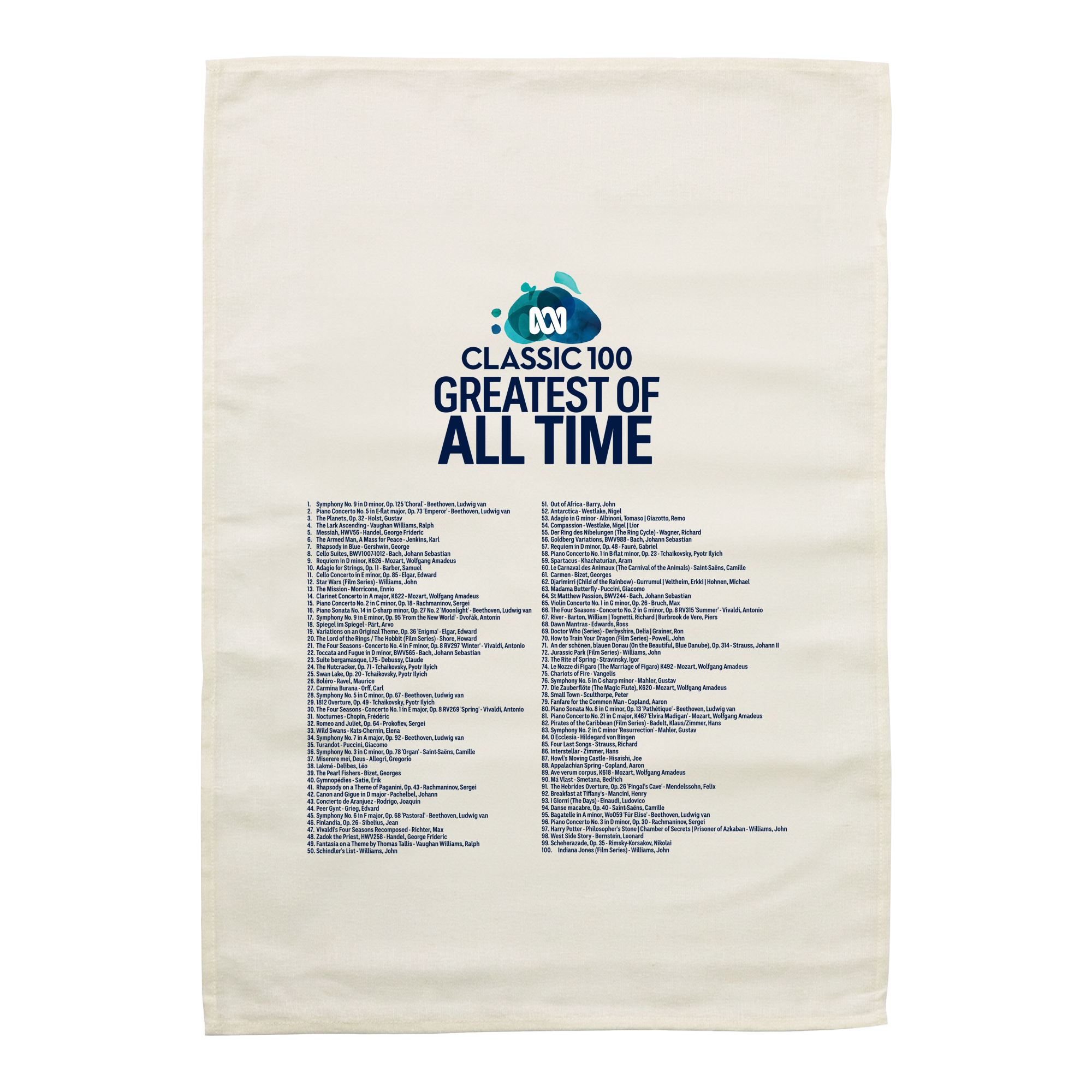 ABC Classic 100: Greatest of All Time Tea Towel – ABC Merch