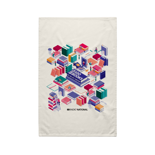 Top 100 Books Maze Cream Tea Towel