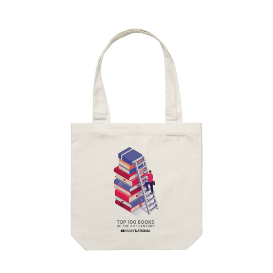 Top 100 Books Ladder Cream Tote