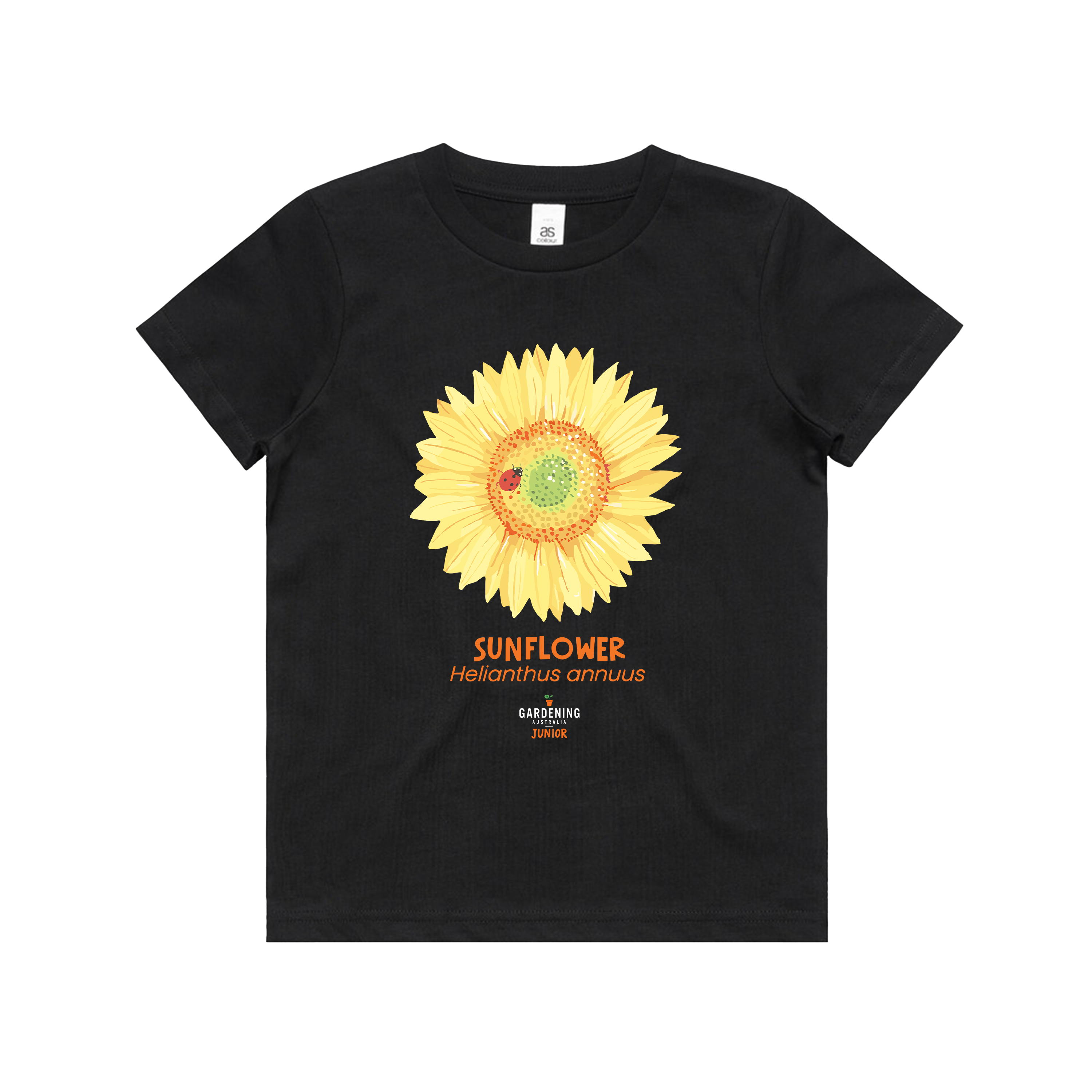 Gardening Australia Junior Sunflower Kids Tee Black – ABC Merch