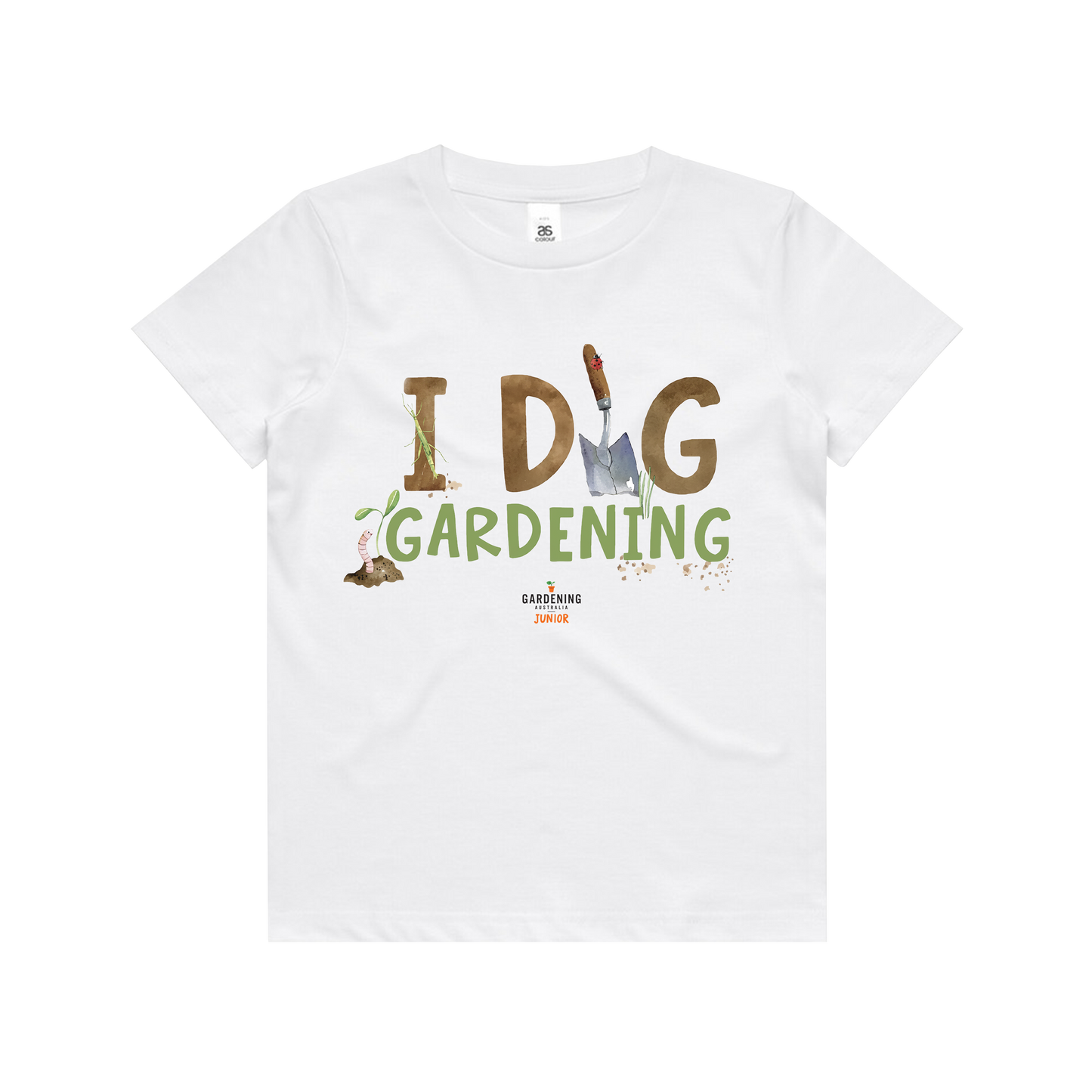 Gardening Australia Junior I Dig Gardening Kids Tee White