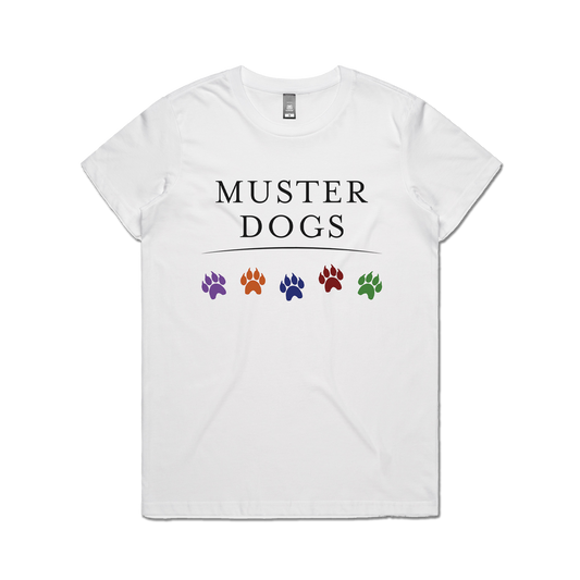 2026 Muster Dogs Paw Print Women's Tee White