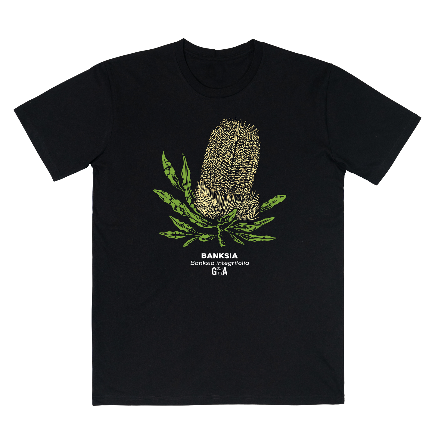 Banksia integrifolia Coloured Tee Black