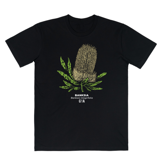 Banksia integrifolia Coloured Tee Black