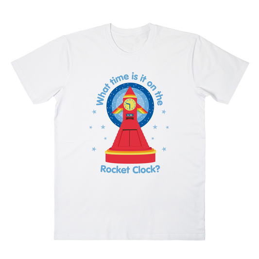 Play School Rocket Clock Tee White