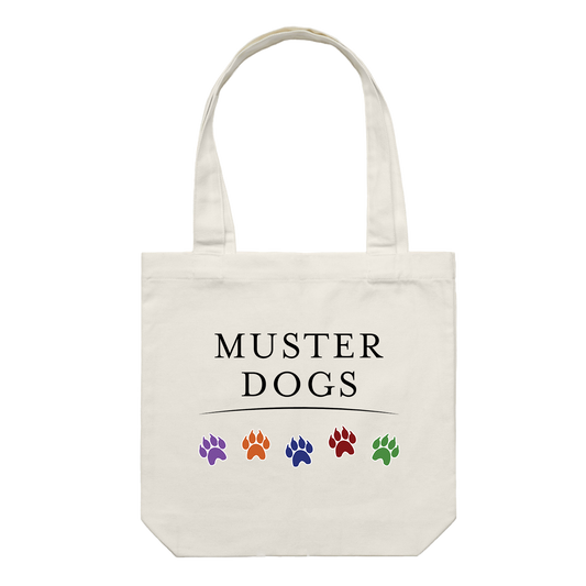 2026 Muster Dogs Paw Print Tote Bag Cream