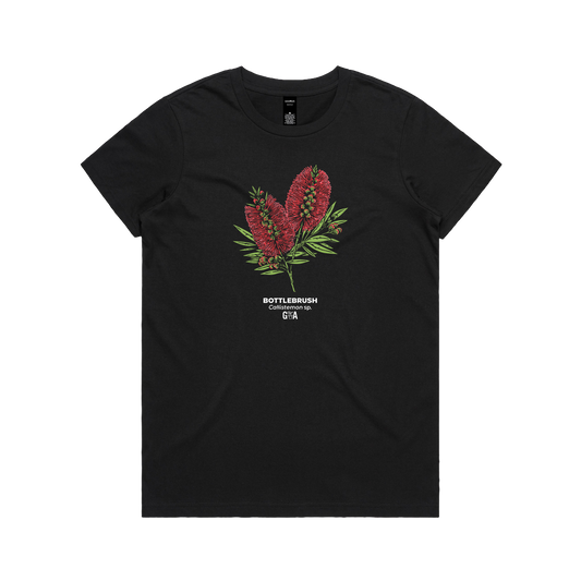 Bottlebrush Callistemon sp. Coloured Women's Tee Black