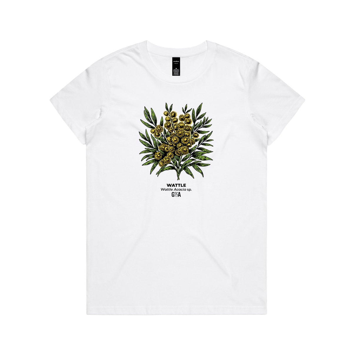 Wattle Acacia sp. Coloured Women's Tee White
