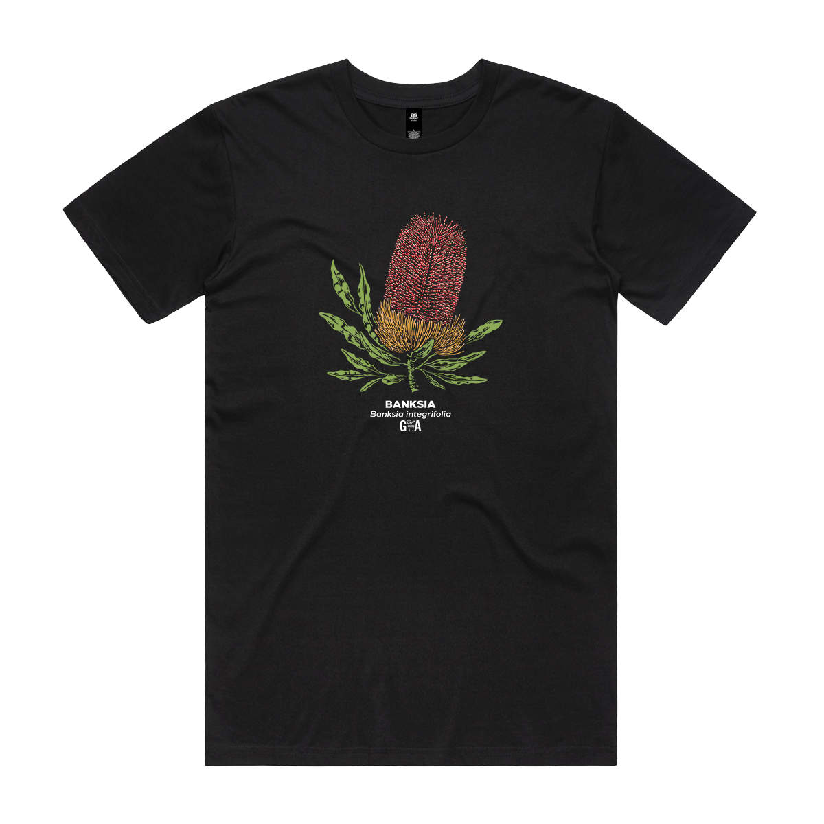 Banksia integrifolia Coloured Tee Black
