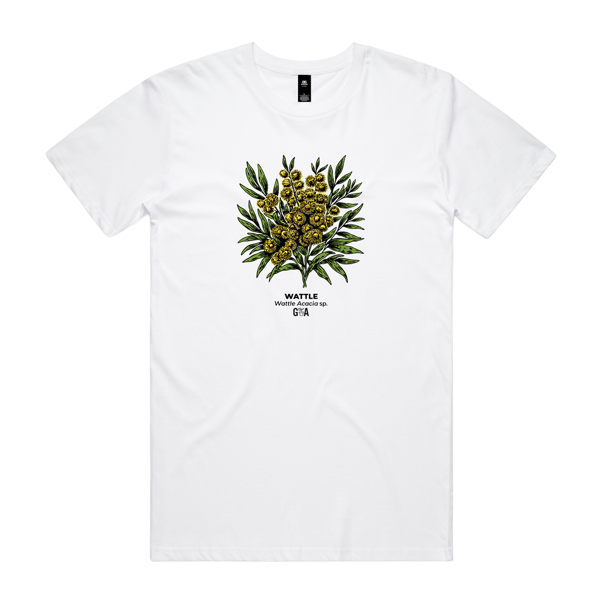 Wattle Acacia sp. Coloured Tee White