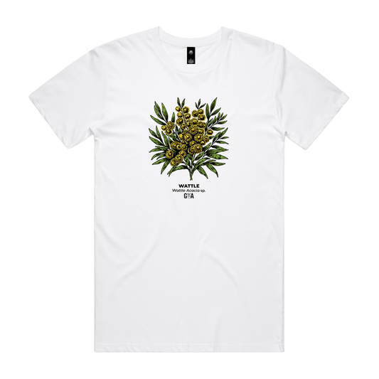 Wattle Acacia sp. Coloured Tee White