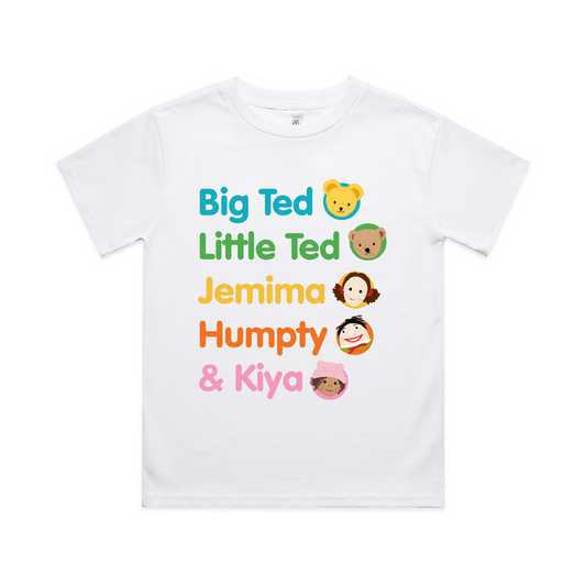 Play School Names Kids Tee White
