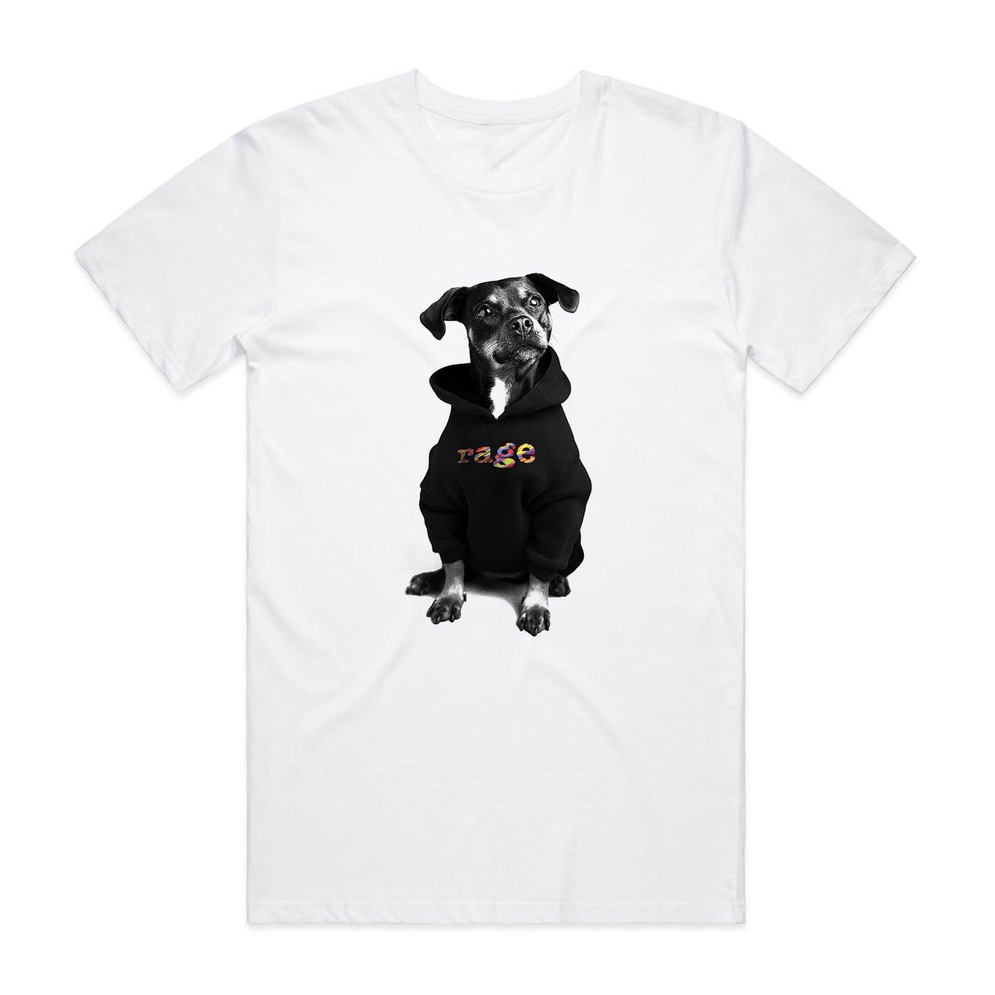 Rage 'DogHoodie' Oversized Heavy Tee (White)