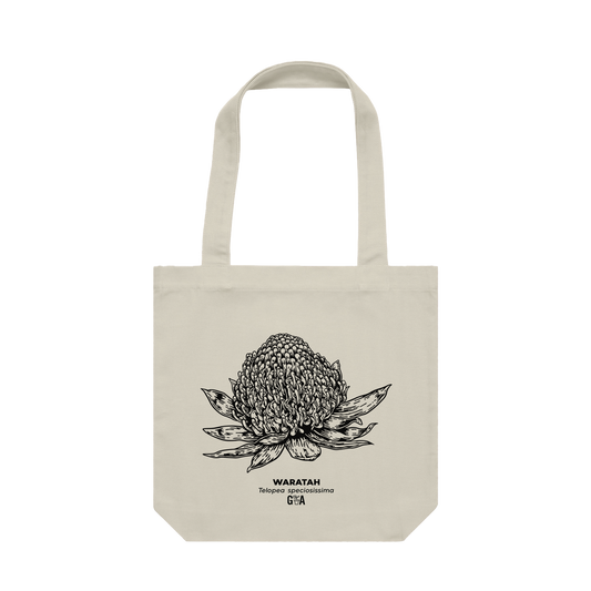Waratah Telopea speciosissima Cream Tote