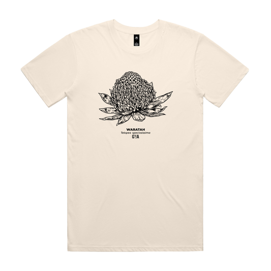 Waratah Telopea speciosissima Ecru Tee