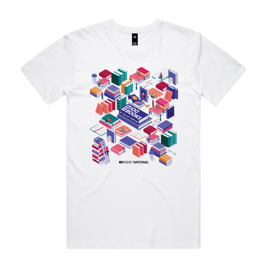 Top 100 Books Maze White Tee