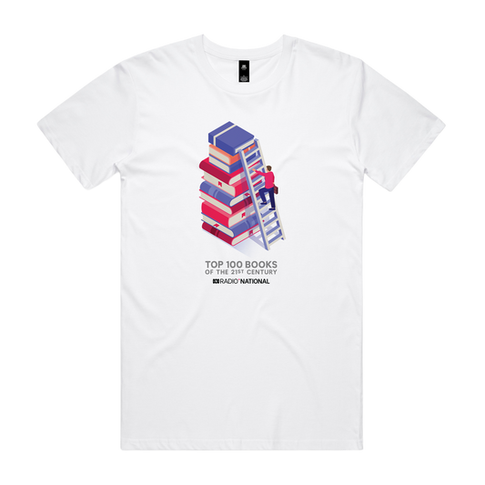 Top 100 Books Ladder White Tee