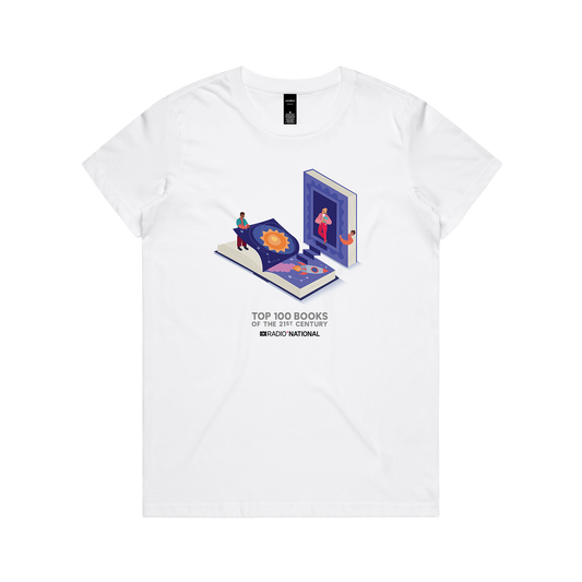 Top 100 Books Solar White Womens Tee