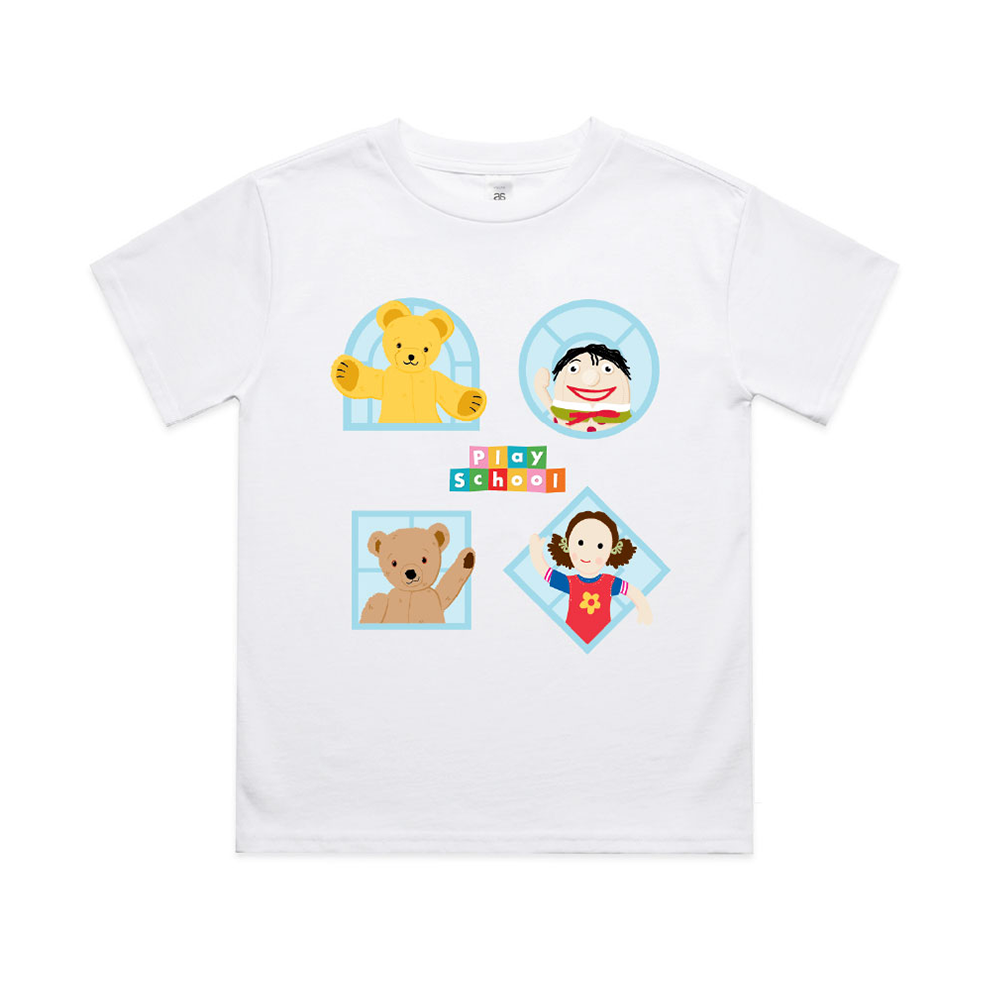 Play School Windows Kids Tee White