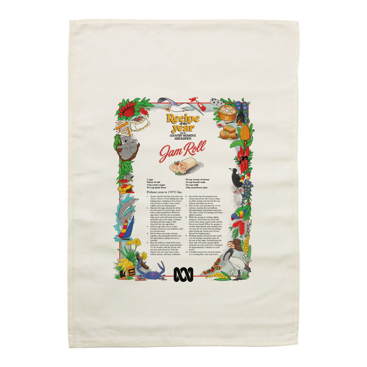 Recipe of the Year: Jam Roll Tea Towel Cream — Cream front